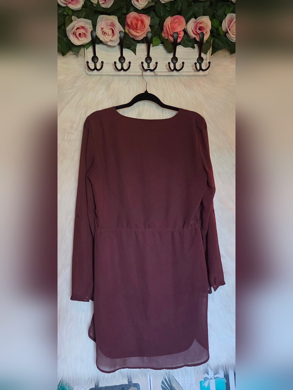 Vero Moda V-Neck Plum Romance Tunic Dress - Picture 3 of 8
